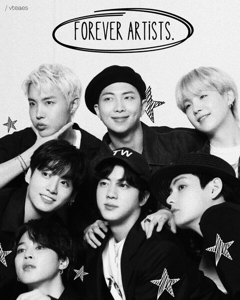 vteaes, bts, bangtan sonyeondan, bts ot7, ot7, bts group photo, bts edits, bts aesthetic edits, bts graphic design, graphic design, black and white, black and white aestetic, aesthetic, star, forever artists, bts, namjoon, rm, seokjin, jin, yoongi, suga, hoseok, jhope, hobi, jimin, taehyung, v, jungkook, bts photo folio, bts photoshoot, bts edits aesthetic Bts Photoshoot Ot7, Bts Black Aesthetic, Bts Edits Aesthetic, Bts Graphic Design, Bts Aesthetic Edits, Graphic Design Black And White, Ot7 Bts, Photo Folio, Bts Photoshoot