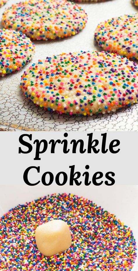 Sprinkle Cookies Recipe, Easy Desserts For Kids, Cookie Recipes For Kids, Kid Desserts, Sprinkle Cookies, Cookies For Kids, Baking With Kids, Cookies Recipes, Desserts To Make