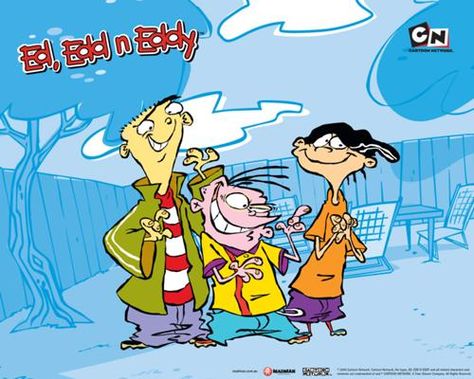 Ed (left), Eddy (middle) and Edward (right) are 3 characters seen in the series. They live in a cul-de-sac in Atlanta, GA. Edward is the son of the engineer (Dell Conagher), Eddy is one of Grandma Gurdy's grandsons and Ed is the Heavy's son. Cartoon Network Viejo, Old Cartoon Network Shows, Ed Edd Y Eddy, Ed Wallpaper, Old Cartoon Network, Foster Home For Imaginary Friends, Cartoon Network Shows, Richard Scarry, Ed Edd N Eddy