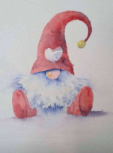 Birthday Gnome Cards, Gnome Watercolor Paintings, Watercolor Christmas Cards Diy Artwork, Background For Poster, Watercolor Gnomes, Watercolor Christmas Cards Diy, Painted Christmas Cards, Watercolor Vector, Vector Texture