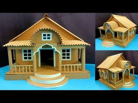 (59) Amazing Cardboard House Crafts | Easy Hand Made Organizer House | Simple Cardboard House Design - YouTube Simple Cardboard House, Cardboard House Model, Cardboard Castle, House Simple, House Crafts, Cardboard House, Crafts Easy, Keep Watching, Recycled Crafts