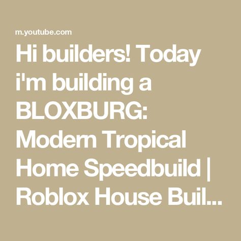 Hi builders! Today i'm building a BLOXBURG: Modern Tropical Home Speedbuild | Roblox House Build. Perfect for summer builds and roleplay. Thank you for watching! And please, subscribe! - The interior will be in my next video! - Cost: 100k (exterior) Gamepasses used: Advanced placement, Multiple floors, Color wheel (optional) - Music by Karl Casey @ White Bat Audio - Tags: #bloxburg #bloxburghousebuild #bloxburgspeedbuild bloxburg, bloxburg house build, bloxburg speedbuild, bloxburg, bloxburg ... House Build Bloxburg, Bloxburg House Build, Modern Tropical Home, Build Bloxburg, Roblox House, Tropical Home, Bloxburg Modern, Modern Tropical, Tropical Houses