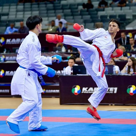 Karate Photos, Mohamed Ramadan, Karate Kumite, Stephen Thompson, Sparring Gear, Karate Martial Arts, Pray For Me, Body Reference Poses, Karate Kid