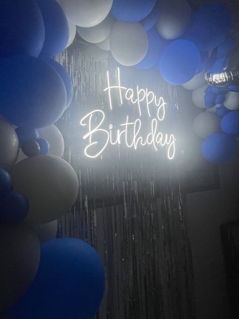 Happy Birthday Blue Background, Blue Birthday Aesthetic, Blue Happy Birthday, First Birthday Wishes, Birthday Background Design, Happy Birthday Blue, Blue Birthday Parties, Happy Birthday Text, Number 21