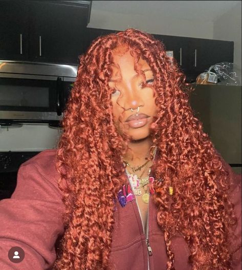 Passion Locs, Distress Locs, Faux Locs Goddess, Curly Crochet Hair Styles, Halloween Makeup Inspiration, Dyed Hair Inspiration, Cute Box Braids Hairstyles, Healthy Hair Journey, Cool Braid Hairstyles