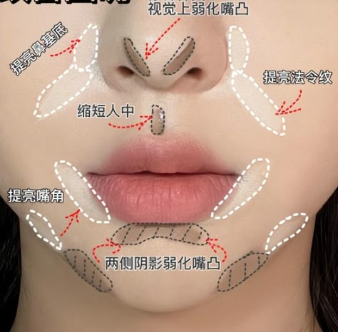 Chin Contouring, Asian Makeup Tutorials, Membentuk Alis, Latihan Dada, Contour Tutorial, Gyaru Makeup, Subtle Makeup, Doll Eye Makeup, Makeup Face Charts