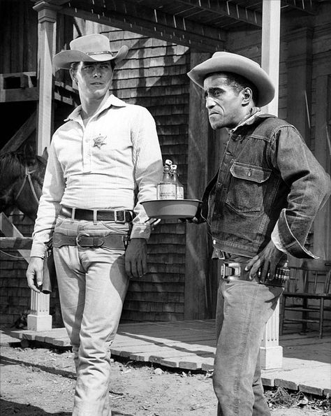 Peter Brown and Sammy Davis Jr. Peter Brown Actor, Old Western Actors, Peter Brown, Old Western Movies, Clint Walker, Western Hero, John Russell, Old Western, Sammy Davis Jr