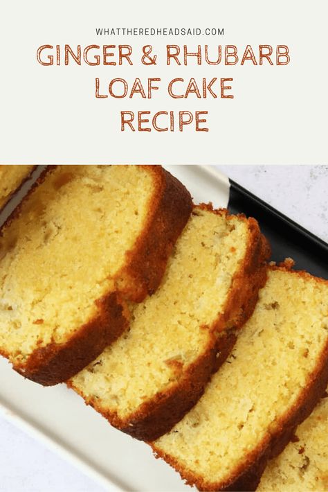 Ginger and Rhubarb Loaf Cake Recipe - What the Redhead said Rhubarb Loaf, Ginger Loaf Cake, Rhubarb Cake Recipes, Ginger Loaf, Loaf Cake Recipes, Rhubarb Cake, Ginger Cake, Fairy Cakes, Yogurt Cake