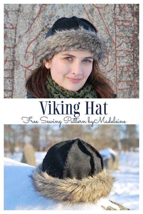 Fabric Viking Hat Free Sewing Pattern | Fabric Art DIY Free Viking Hat Pattern, Russian Hat Pattern, Diy Santa Hat Pattern, Winter Hats To Sew, Viking Hat Diy, Santa Hat Pattern Sew, Viking Sewing Pattern, Hat Patterns To Sew Free, Viking Hat Pattern