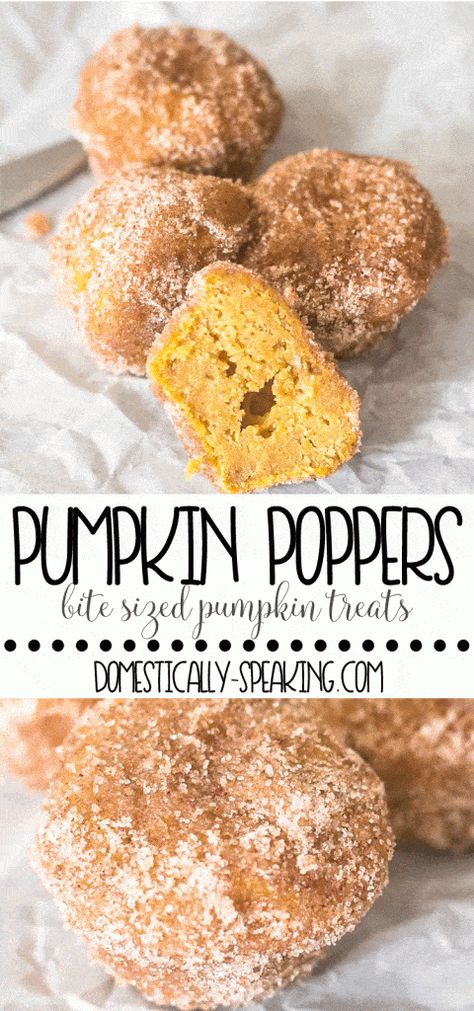 Pumpkin Poppers, Pumpkin Donut, Dessert Mini, Poppers Recipe, Easy Autumn Recipes, Pumpkin Desserts, Apple Season, Fall Recipe, Pumpkin Treat