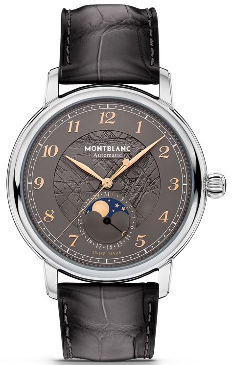 Montblanc Watch, Mont Blanc Watches, Moonphase Watch, Alligator Print, Phases Of The Moon, Expensive Watches, Limited Edition Watches, Moon And Stars, Latest Jewellery