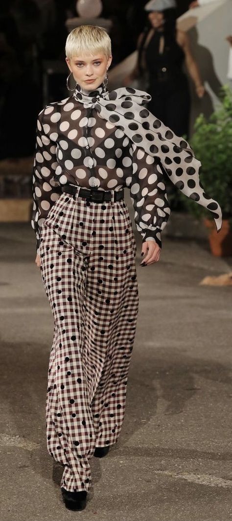 Polka Dot Blouse Outfit, Dots Outfit, Polka Dot Jacket, Polka Dots Outfit, Dramatic Classic, Polka Dot Pants, Summer 24, Work Attire, Fashion Colours