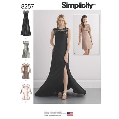 Purchase Simplicity  Simplicity Pattern 8257 Misses' Special Occasion Dresses and gown  and read its pattern reviews. Find other Formalwear,  sewing patterns. Dress Patterns Uk, Evening Dress Sewing Patterns, Gown Sewing Pattern, Evening Dress Patterns, Simplicity Patterns Dresses, Special Occasion Gowns, Dresses By Pattern, Formal Occasion Dress, Simplicity Dress