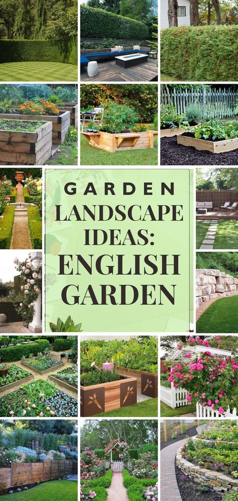 Garden Design English, English Garden Landscaping Front Of House, British Gardens English Country, English Country Landscape, English Style Landscaping, Colonial Garden Design, English Gardens Front Yard, English Garden Decor, English Garden Design Layout