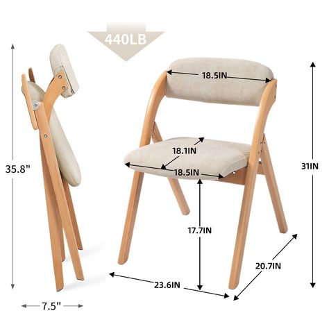 Wooden Stackable Dining Folding Chairs with Padded Seats(Set of 2) - Bed Bath & Beyond - 36678930 Zen Furniture, Folding Dining Chairs, Folding Walls, Furniture Details Design, Folding Furniture, House Furniture Design, Folding Chairs, Smart Furniture, Chair Types