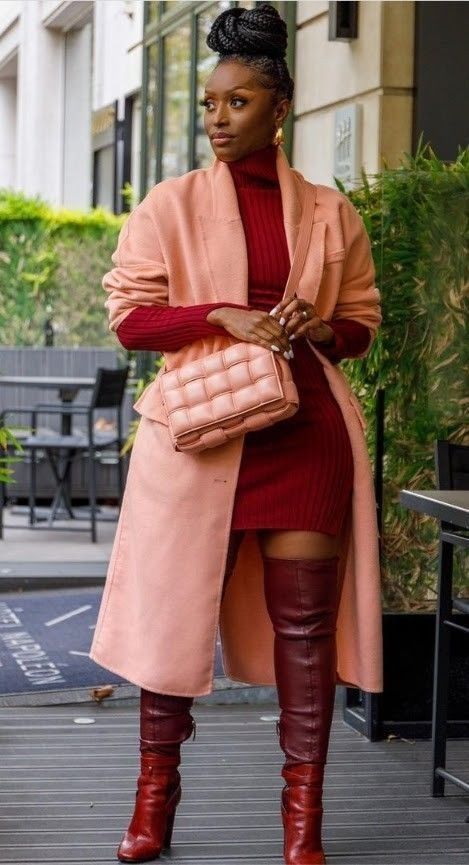 Clothes For Brunch, Fall Couture Fashion, Women’s Fashion 2023 Spring, Classy Sweater Dress, House Party Movie Themed Outfits, Mauve Wide Leg Pants Outfit, The Full Hour Glass Shape Outfits, Fall Fashion For Black Women, Birthday Outfit Themes For Women Group