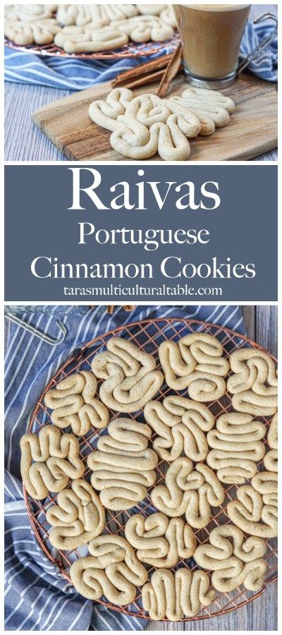 Raivas (Portuguese Cinnamon Cookies) - Tara's Multicultural Table #recipe #raivas #portugal #portuguese #cinnamon #cookie #cookies #dessert Portuguese Biscoitos Recipe, Portuguese Cookies, Cinnamon Cookies Recipe, Cinnamon Christmas Cookies, Cinnamon Cookies Recipes, Cookies From Around The World, Portuguese Dessert Recipes, Portuguese Sweet Bread, Portuguese Desserts