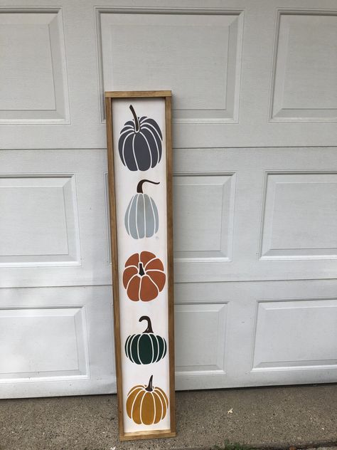 Pumpkin Porch, Fall Pumpkin Sign, Porch Pumpkins, Fall Wood Signs, Patio Signs, Fall And Thanksgiving, Door Signs Diy, Wooden Wreaths, Barn Wood Signs