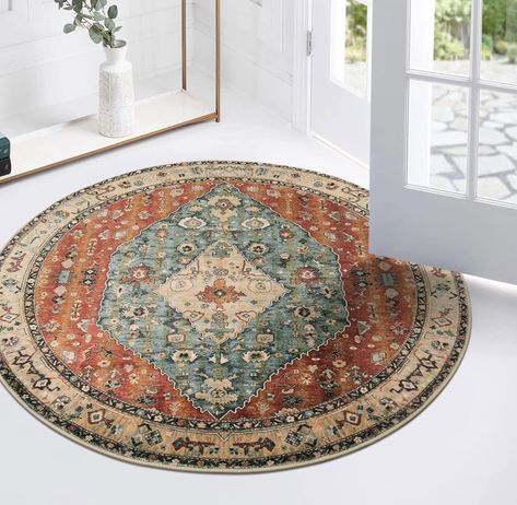 Boho Chic Entryway, Nursery Carpet, Soft Bedroom, Chic Rug, Round Area Rug, Small Entryway, Contemporary Living Spaces, Round Area Rugs, Persian Area Rugs