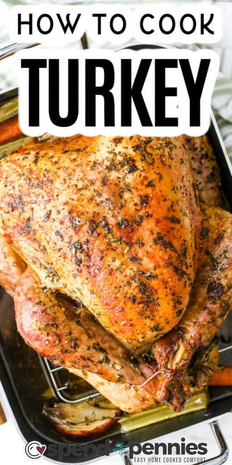 Defrost Turkey, Cooking Knowledge, Turkey Cooking Times, Herb Roasted Turkey, Roast Turkey Recipes, Basic Cooking, Frozen Turkey, Oven Roasted Turkey, Turkey Breast Recipe