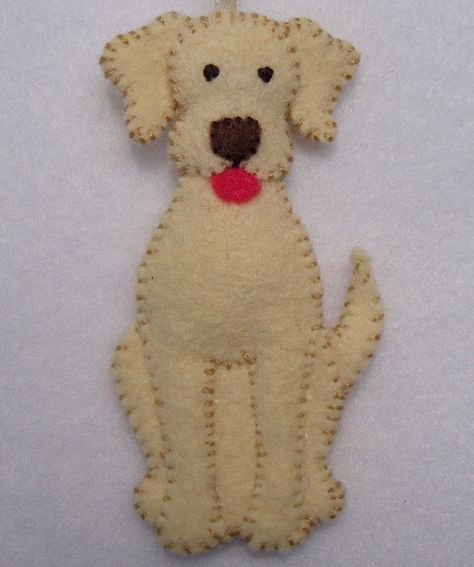 3 Felt Dog Ornament by AppliqueB4Christmas on Etsy Felt Dog Ornament, Dekoratívne Vence, Felt Dog, Felt Ornaments Patterns, Felt Christmas Decorations, Felt Dogs, Christmas Felt, Felt Embroidery, Felt Ideas