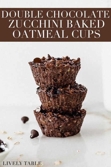 Zucchini Baked Oatmeal, Zucchini Oatmeal, Healthy Oatmeal Recipes, Summer Zucchini, Breakfast Oatmeal Recipes, Baked Oatmeal Cups, Oatmeal Cups, Best Gluten Free Recipes, Chocolate Delight