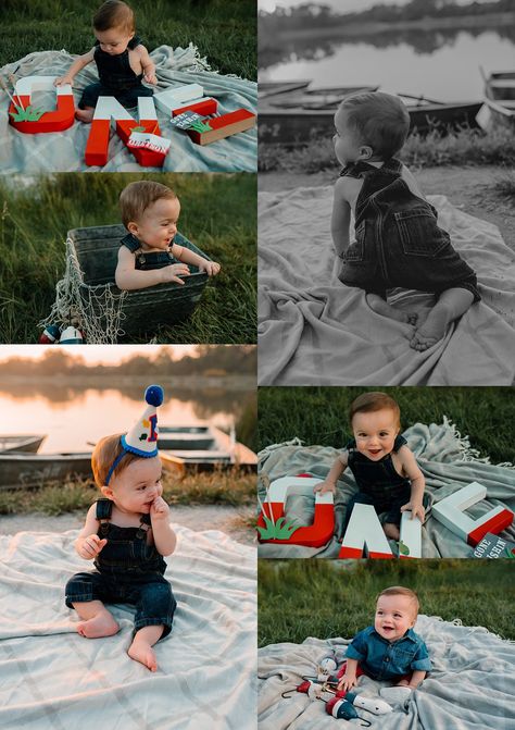 Ofishally One Birthday Photoshoot, Ofishally One Picture Ideas, Ofishally One Photoshoot, Oh Fishally One Birthday Photoshoot, Fishing First Birthday Photoshoot, O Fish Ally One Photo Shoot, Ofishally One Birthday Pictures, O Fishally One Birthday, Boys 1st Birthday Photo Shoot Ideas