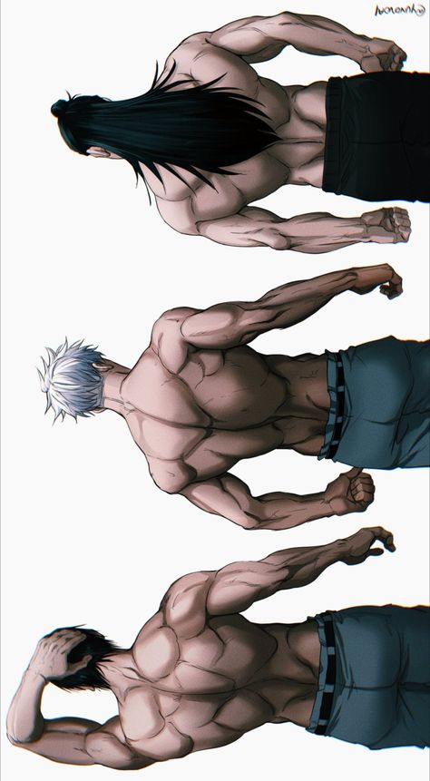 🌟🌊🥀 🤤who’s ur man Anime Abs Men Sketch, Gojo Satoru Physique, Yunonoai Art Jjk, Toji Fushiguro Physique, Gojo Physique, Gojo Abs, Gojo Getou Fanart, Toji Physique, Getou Fanart