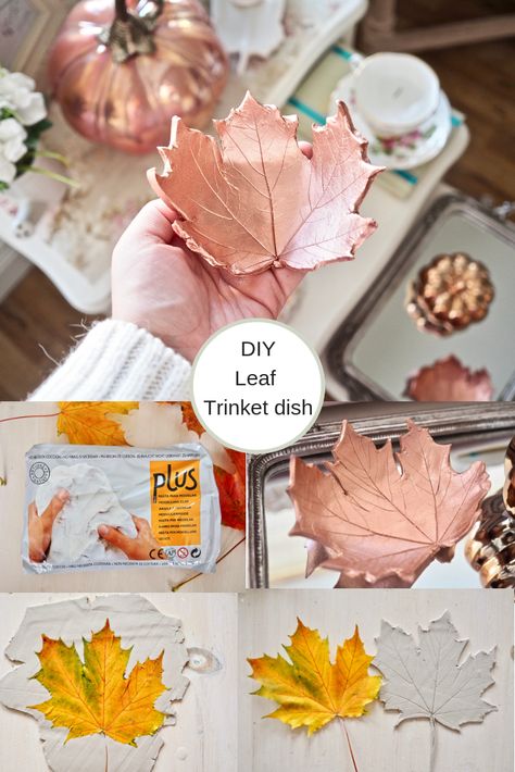 DIY leaf bowl, Autumn craft idea - Dainty Dress Diaries Homemade Diy Crafts, Bowls Design, Clover Craft, Clay Dishes, Useful Crafts, Diy Leaf, Afternoon Crafts, Magical Crafts, Dainty Dress