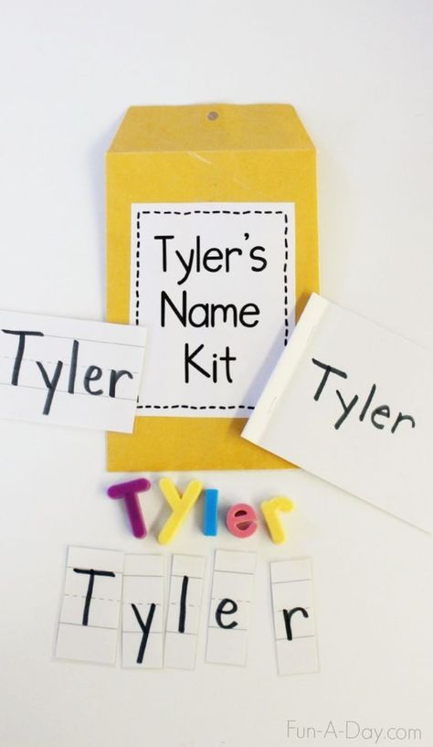 Name Kits for Preschool and Kindergarten - simple but meaningful way for teaching young children about their names and other early literacy concepts Kindergarten Names, Preschool Names, Name Practice, Name Activities, Preschool Literacy, Unit Studies, E Mc2, Preschool Lessons, Kindergarten Literacy