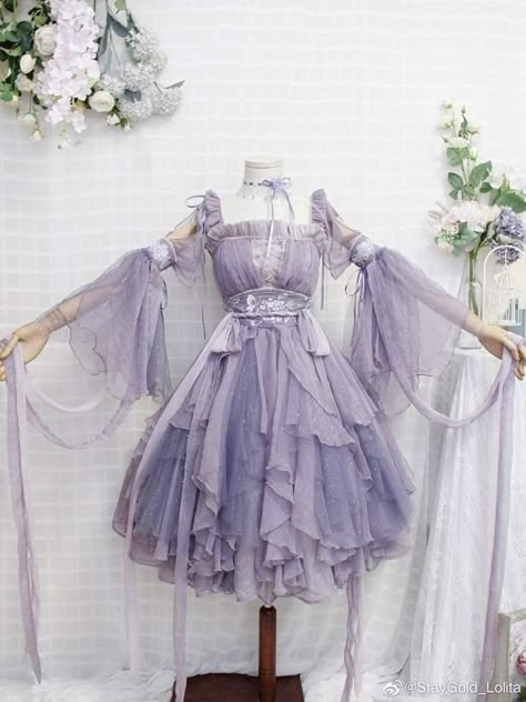 Fairy Dresses Aesthetic, Lotia Fashion, Fairy Dress Aesthetic, Old Fashion Dresses, Fantasy Dresses, Kawaii Dress, Kawaii Fashion Outfits, Fairytale Dress, Fairy Dress