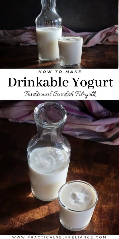 Yogurt Drink Recipe, Fermented Dairy, Drinkable Yogurt, Homemade Maple Syrup, Homemade Yogurt Recipes, Nordic Recipe, Probiotic Drinks, Kefir Recipes, Yogurt Maker