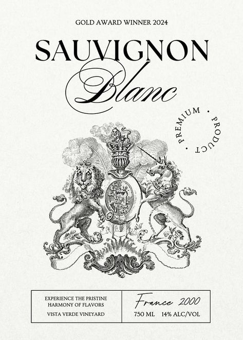 Wine Etiquette Design, Wine Label Illustration, Elegant Wine Label, Classic Wine Labels, Wine Label Inspiration, Wine Etiquette, Luxury Graphic Design, Vintage Wine Label, Grafic Art