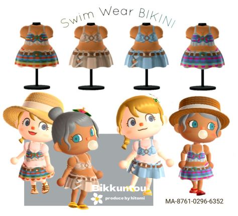 Acnh Beach Clothes, Acnh Dress, Dress Qr Code, Ma Design, Acnh Outfits, Acnh Patterns, Bathing Suit Designs, Acnh Clothes, Outfit Codes