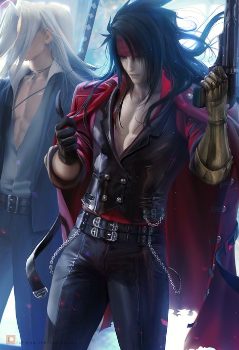 Pinterest Skullgirls Valentine, Sakimichan Art, Witcher Wallpaper, Final Fantasy Cloud, Vincent Valentine, Advent Children, Final Fantasy Collection, Final Fantasy Artwork, Final Fantasy Vii Remake