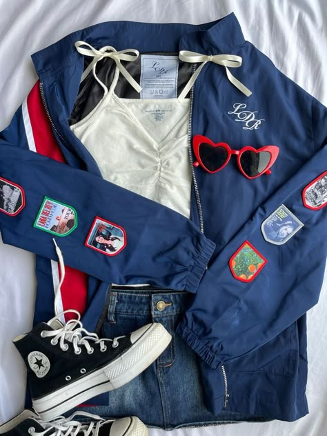 Lana Del Rey Race Jacket, Lana Inspo Outfit, Lana Del Rey Concert Outfit 2023, Lana Racing Jacket, Lana Del Rey Concert Outfit Aesthetic, Lana Del Rey Jacket Outfit, Lana Del Rey Racing Jacket Outfit, Ldr Racing Jacket, Ldr Outfit Aesthetic