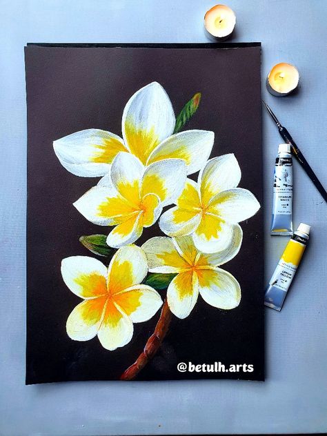 Frangipani Painting Acrylics, Frangipani Drawing, Frangipani Painting, Frangipani Flower, Journal Drawing, Jordan Logo Wallpaper, Watercolor Art Diy, Painting Stuff, Acrylic Painting Diy