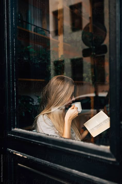 Reader Photoshoot, Coffee Shop Photoshoot, Shop Photoshoot, Cafe Window, Library Cafe, Coffee Shop Photography, Coffee Shop Logo, Shop Photography, Coffee Shop Aesthetic