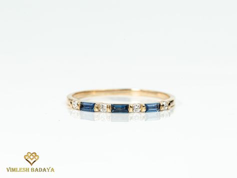 Solid Gold Sapphire Baguette Ring, Sapphire Stacking Ring, Eternity Wedding Ring, Sapphire Ring, Baguette Ring, Dainty Minimalist Jewelry Description: Adorn your finger with this elegant Solid Gold Sapphire Baguette Ring. Perfect as a stacking ring or an eternity wedding ring, its dainty and minimalist design makes it a versatile addition to any jewelry collection. Ideal for any occasion, this sapphire ring adds a touch of sophistication and timeless beauty. Classy blue sapphire baguette ring wi Sapphire Baguette Ring, Wedding Ring Sapphire, Sapphire Diamond Wedding Band, Ring Saphir, Baguette Wedding Band, Stacked Diamond Bands, Sapphire Eternity Ring, Eternity Wedding Ring, Ring Baguette