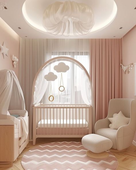 Pink Baby Room, Room Pastel, Balcony Design Ideas, Kids Interior Design, Pastel Nursery, Baby Room Inspiration, Dream Nurseries, Baby Room Design, Kids Bedrooms