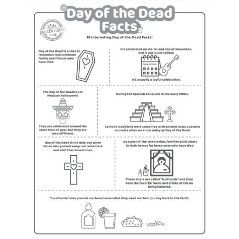 Fun Day Of The Dead Facts For Kids To Print and Learn! Kids Activities Blog Day Of The Dead Lesson For Kids, Day Of The Dead Kids Activities, Day Of The Dead For Kids, Halloween Traditions For Kids, Day Of The Dead Activities For Kids, Day Of The Dead Activities, Keepers Of The Faith, Mexico Crafts, Primary Activity