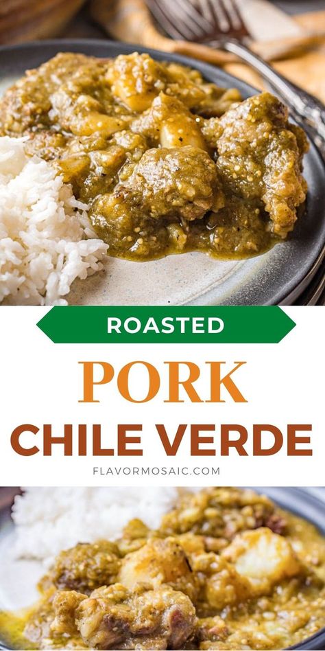 Potato Main Dish Recipes, Potato Main Dish, Chile Verde Recipe, Pork Chile Verde, Pork Potatoes, Chili Verde Pork, Easy Pork Recipes, Southwestern Recipes, Ground Pork Recipes