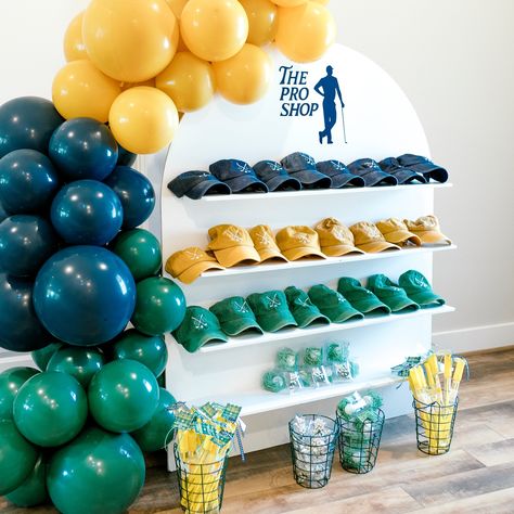 Such a cute #masters themed first birthday party 🎂⛳️ Planning @astephenssoiree Photos @elizabethbrookephotography . . . . . . #masterstheme #goldtheme #holeinone #holeinonetheme #golf #firstbirthday #eventplanning #photography #balloondecor #eventplanner #acrylicsignage #acrylicsigns #fyp Cool First Birthday Ideas Boys, First Birthday Golf Photo Shoot, Masters Golf Birthday Party, Boys Golf Birthday Party, Golf Party Balloons, Mastered His First Year Birthday, Golf Birthday Theme, Golf 4th Birthday Party, Fore Golf Theme Birthday