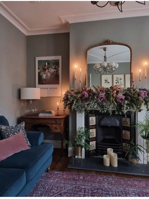 Magnolia Style, Mantel Garland, Victorian Living Room, Room Green, Attention Seeking, Modern Victorian, Food Coma, Mini Eggs, Living Room Inspo