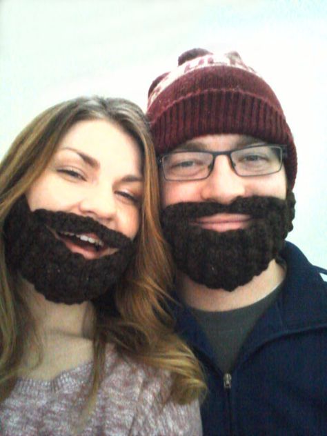 I have to make one of these for my brother who lives in Minnesota and can only grow peach fuzz! Crochet Beards, Crocheted Beard Pattern, Crochet Beard Beanie, Crochet Beard Hat, Crochet Beard, Beard Beanie, Fake Beards, Beard Hat, Viking Hat