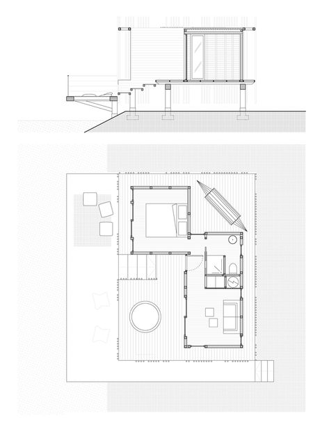 Galleria di GCP Wood Cabins Hotel / Atelier LAVIT - 36 Tiny Wood Cabin, Wood Cabins, Cabin Plan, Mountain Architecture, Hotel Floor Plan, Wood Cabin, Modern Tiny House, Tiny House Cabin, Small Cabin