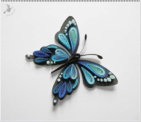 Origami Instructions Dragon, Diy Ideas Paper, Paper Butterflies Diy, Quilled Butterflies, Origami Diy Ideas, Quilled Butterfly, Free Quilling Patterns, Butterflies Diy, Origami Butterfly Tutorial