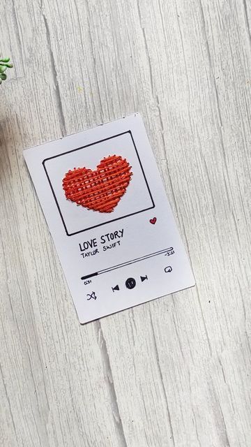 Thread Heart Card, Cute Playlist, Stitching On Paper, Money Vision Board, Heart Songs, Embroidery Hearts, Thread Art, Fun Easy Crafts, Heart Cards