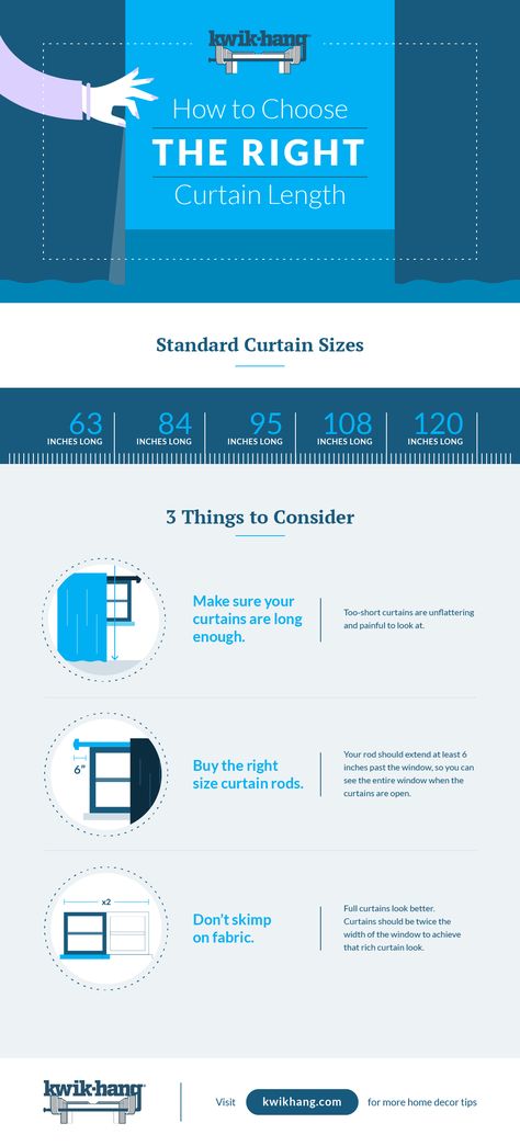 Curtain Length Guide Chart Curtain Rod Length Guide, Curtain Length Guide, Curtain Measurements, Art Deco Homes, Hanging Curtain Rods, Measuring Curtains, Bungalow Renovation, Curtain Length, Curtain Rod Brackets