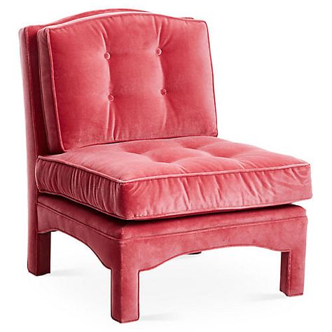 Pink Accent Chair, Button Tufted Chair, Tufted Furniture, Plush Chair, Tufted Accent Chair, Pink Furniture, Farmhouse Chairs, Decoration House, Slipper Chairs